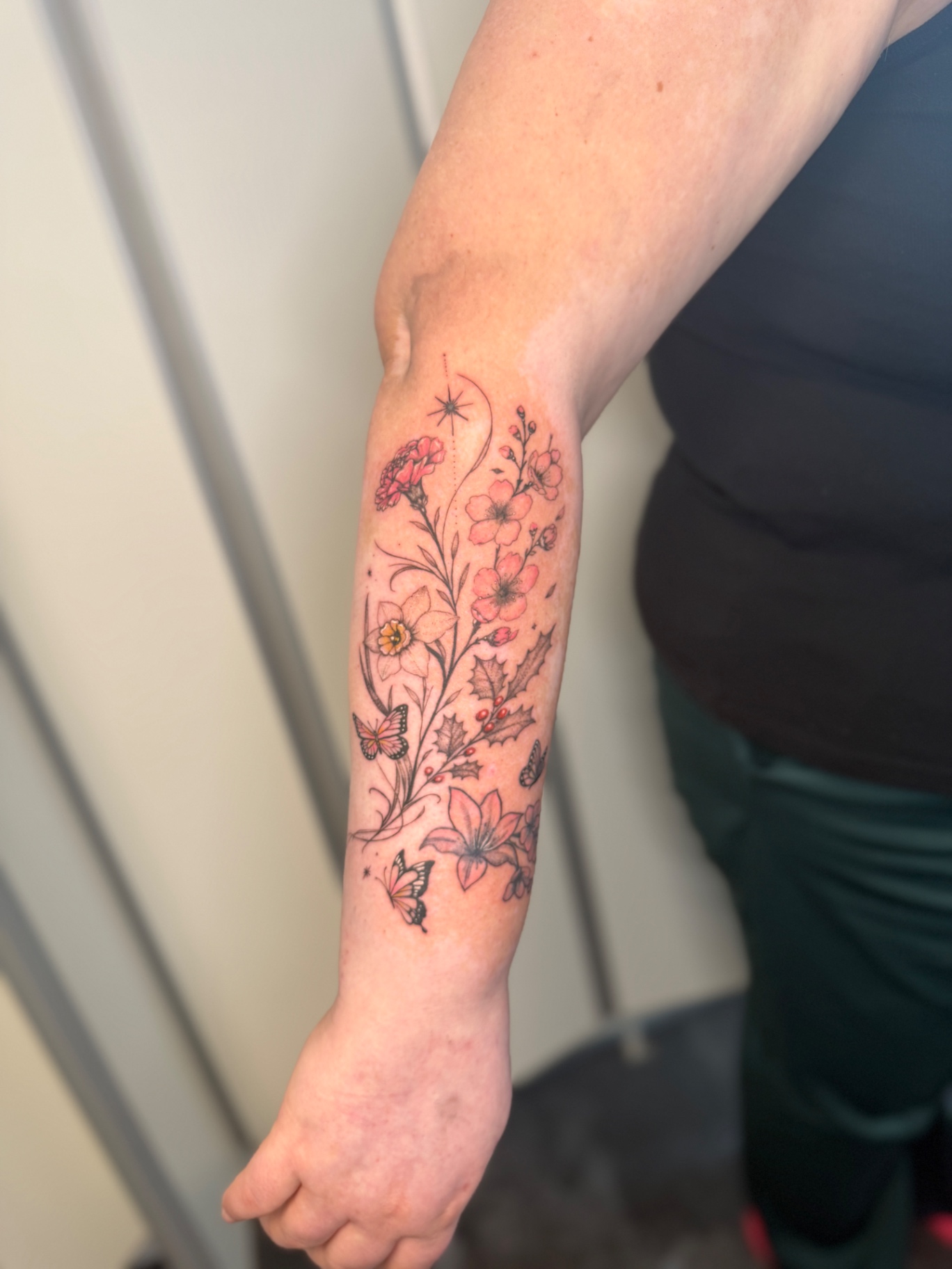 Fineline bloemen sleeve (color)